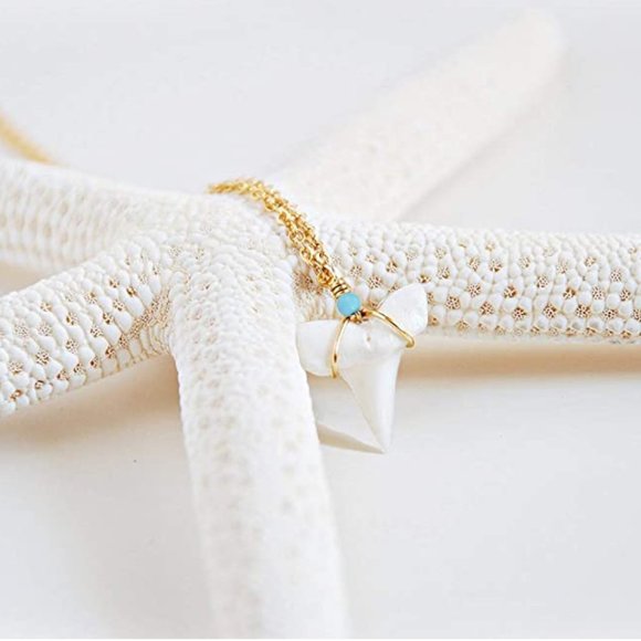 VACRONA 18k Gold Plated Shark Tooth Necklace - Picture 4 of 6